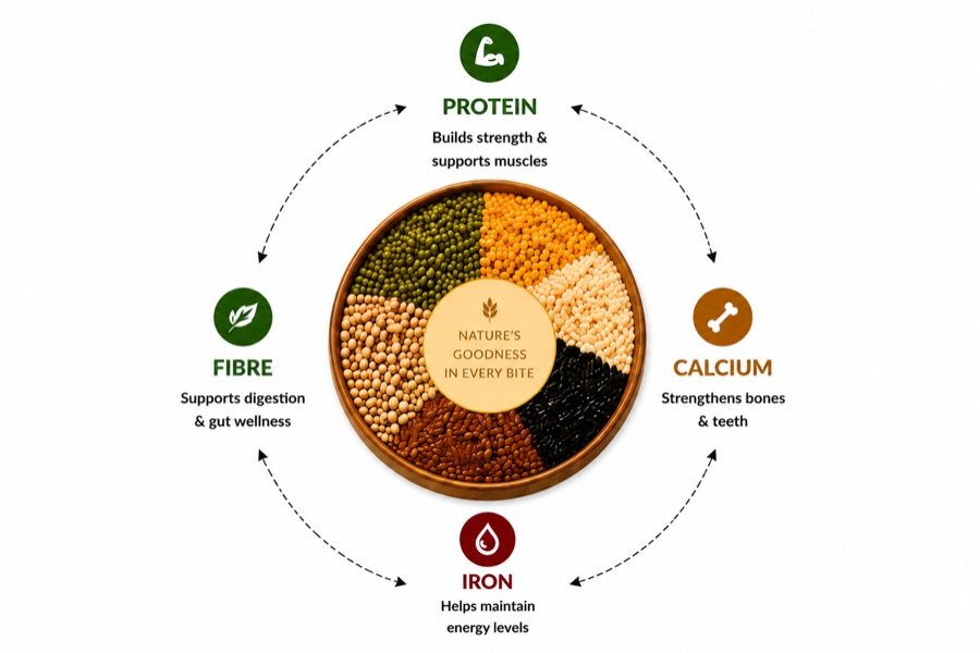 Nature's Goodness — Protein, Fibre, Calcium, Iron