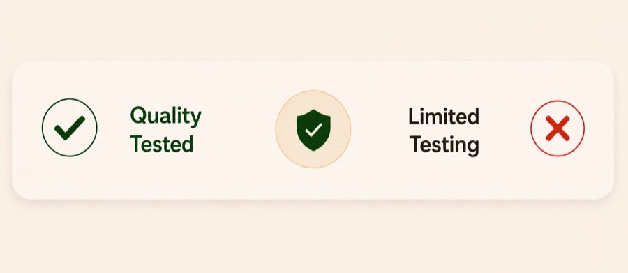 Quality Tested vs Limited Testing
